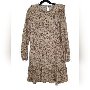 Mango girls tan floral dress size 9 year old